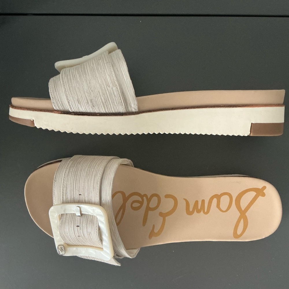 Sam Edelman Ariane Women's Cream Slide Platform Sandals (Size 9) - Picture 2 of 9